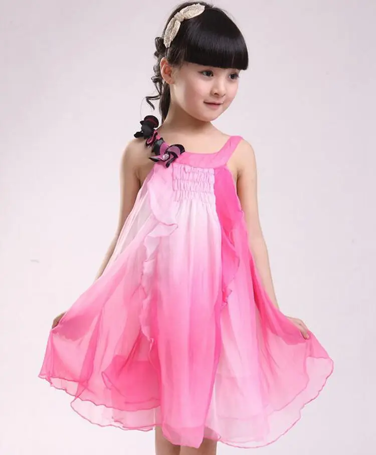 100-150cm Beautiful Flower Girls Dresses For Party And Wedding Chiffon Children Clothes Kids Beach Clothing | Детская одежда и
