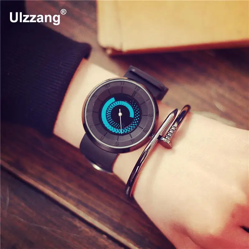 Новые модные стильные крутые резиновые желе кремовые кварцевые часы наручные