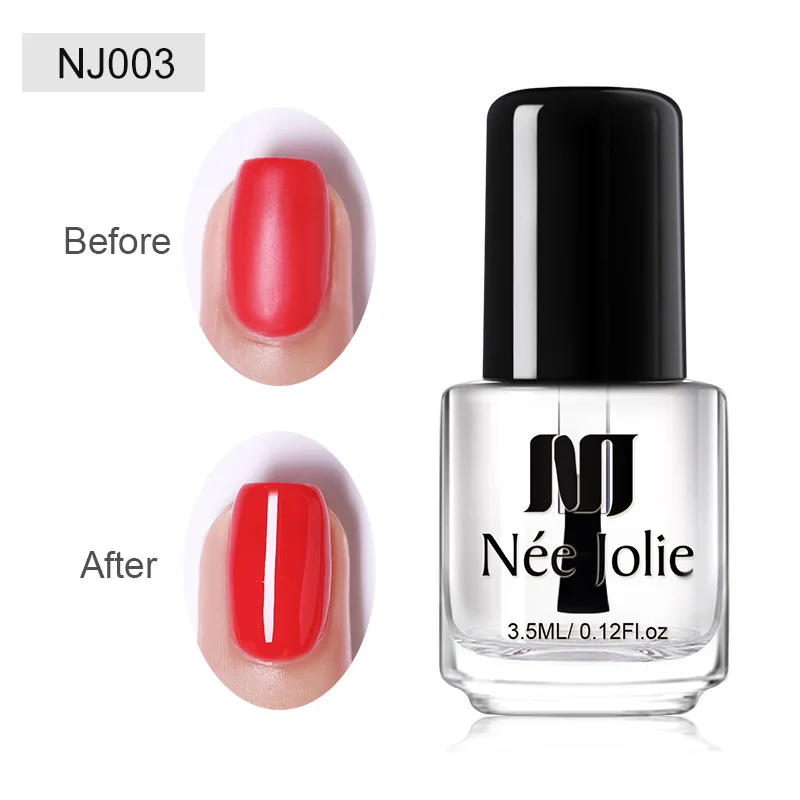Base top oil-03 NEE JOLIE 3.5ml Candy Nude Color Nail Polish Fast Dry Semi-transparent Jelly Effect Environmental Nail Varnish - Цвет: Base top oil-03