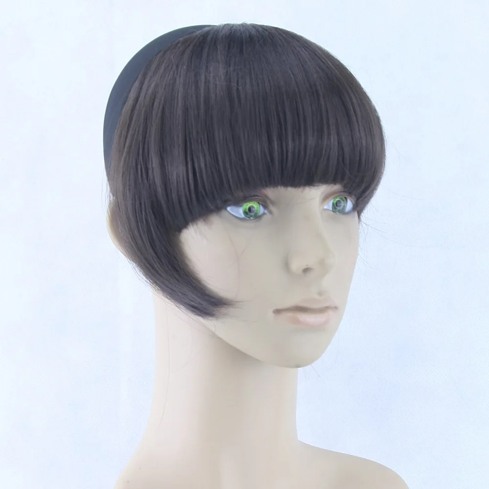 Женская мода Толстый Натуральных Волос Тупые Удары с Band Черный/Коричневый 45 г