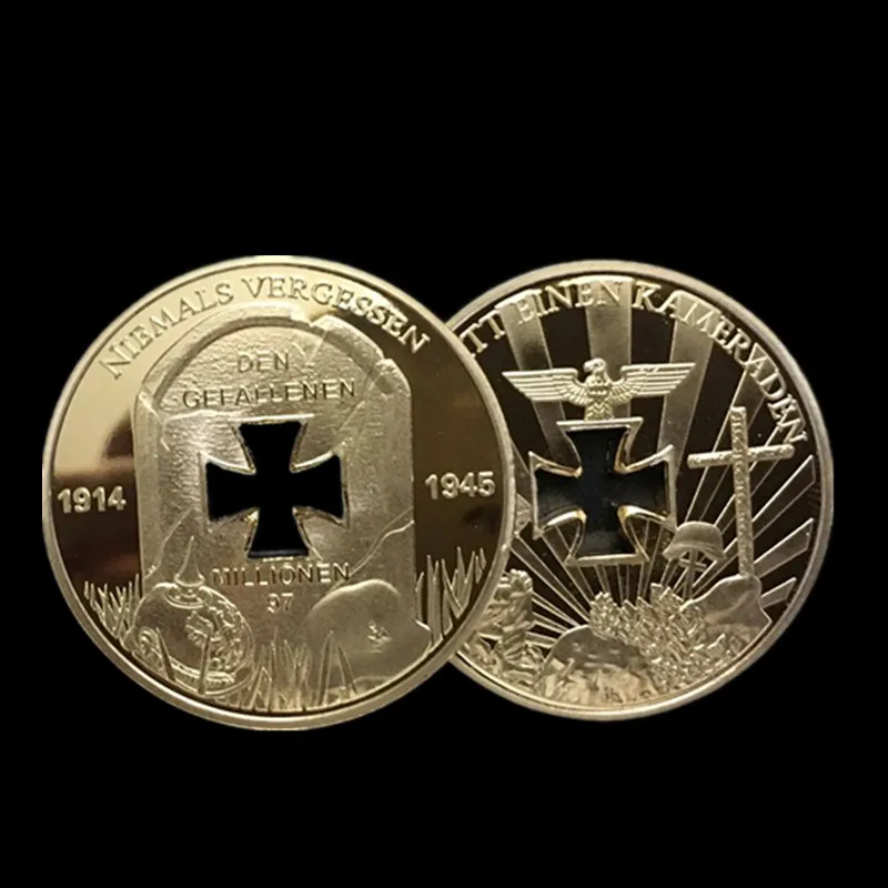 Из 2 предметов мировая война памяти ден GEFALLENEN 24K покрыто настоящим с позолотой
