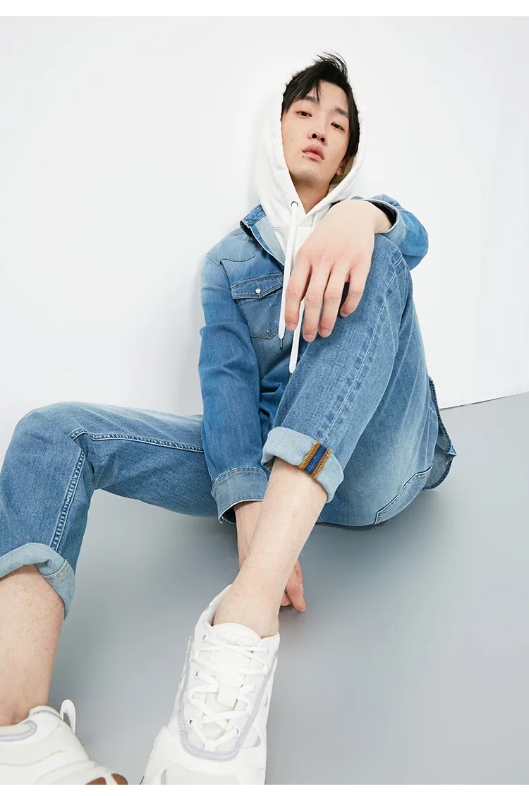 JackJones мужские стрейч Светильник Цвет Slim Fit обтягивающие джинсы с буквенным принтом-219232505