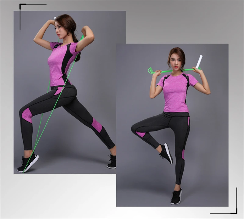 JINXIUSHIRT, Женский комплект для йоги, для спортзала, сексуальная одежда для фитнеса, теннисная рубашка+ штаны, для бега, обтягивающие, для бега, Леггинсы для йоги и тренировок, спортивный костюм