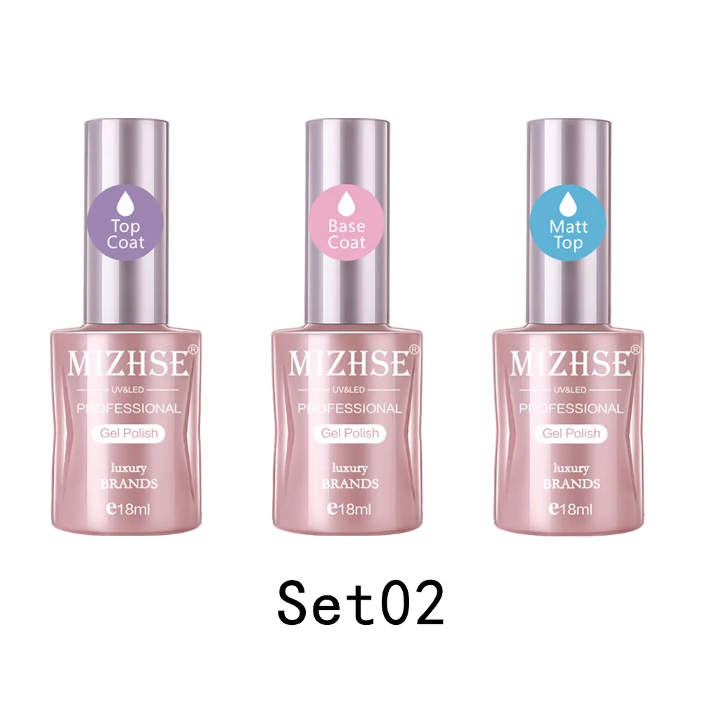 MA-Set02 MIZHSE набор УФ-геля для маникюра Esmaltes Permanentes матовая основа верхнее покрытие для ногтей усиленный клей лак для ногтей - Цвет: MA-Set02