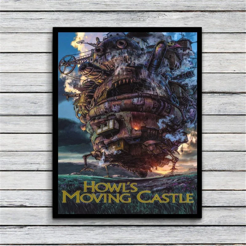 Howl's Moving Castle Art Шелковый тканевый постер и печать настенная живопись Домашний
