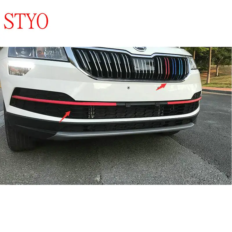 STYO автомобильные наклейки на переднюю сетку гриля украшение отделка для Skoda Karoq
