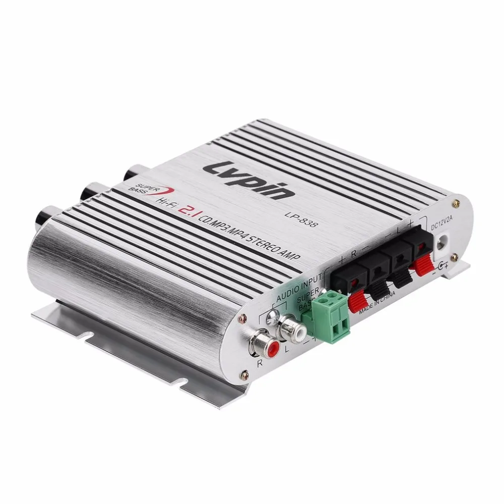 Мини HiFi серебряный 12 В 20 Вт CD MP3 радио авто мотор лодка Домашнее аудио стерео бас