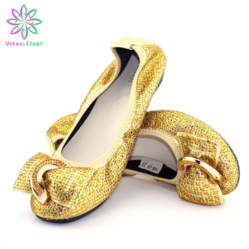 Желтая Удобная Свадебная обувь с блестящей аппликацией в виде кристаллов
