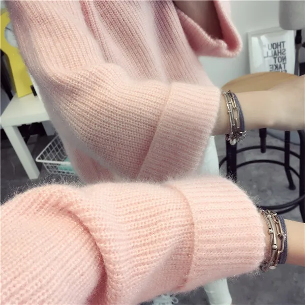 Новинка 2017 женский свитер на осень и зиму свободный однотонный большой женские