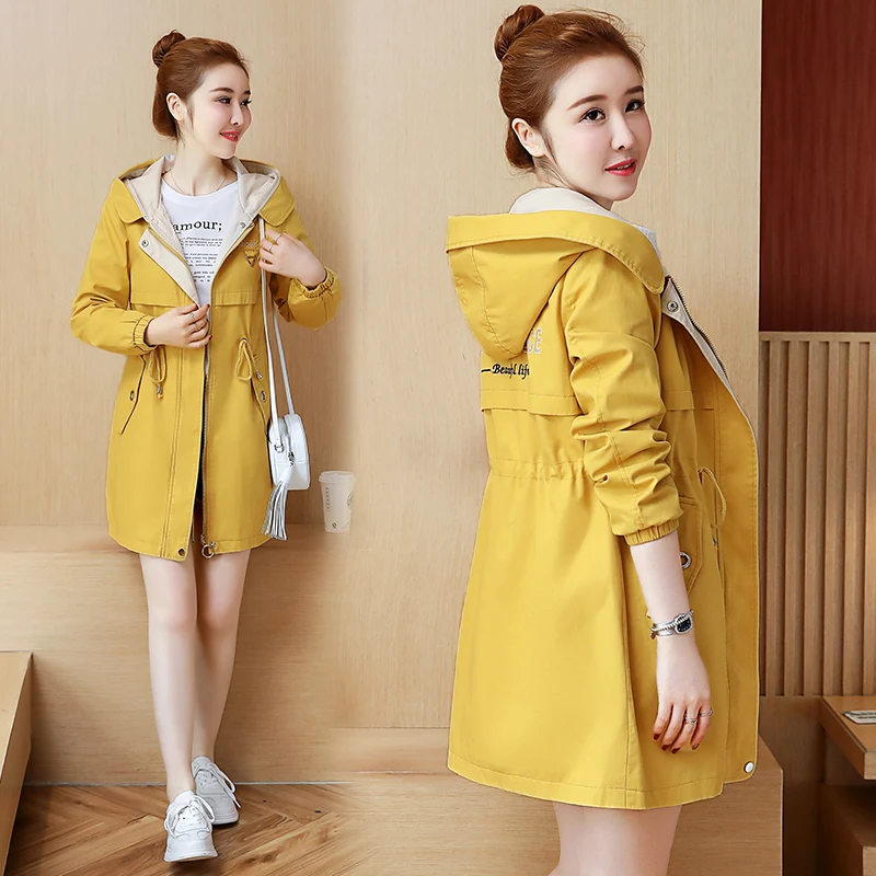 

Haute couture Trench coat for women Genuine products women's coats 2019 Spring-autumn cotton Fashionable female clothing K4655