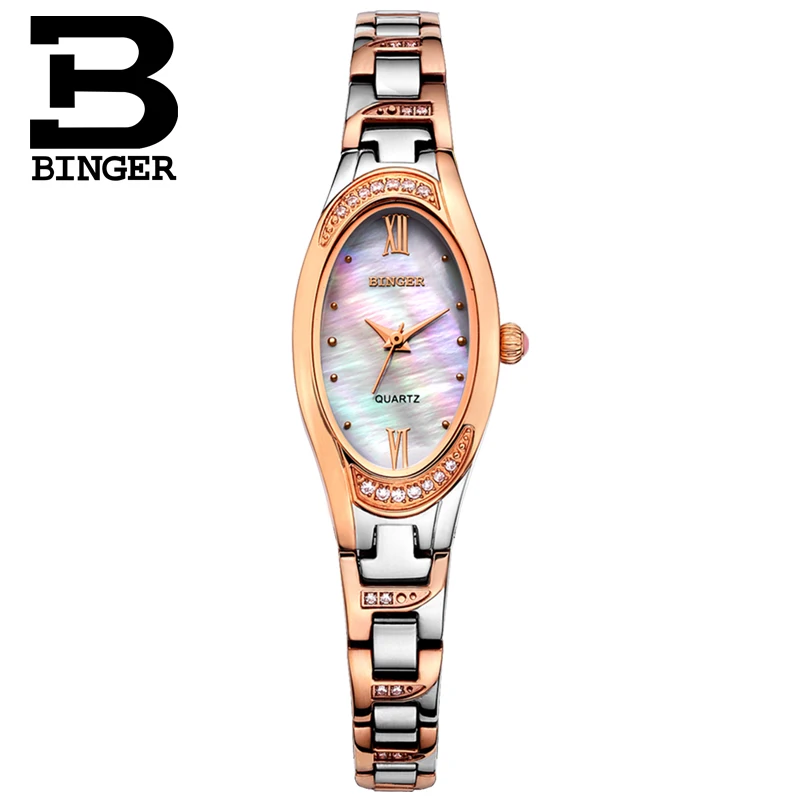 Binger Watches Women Fashion Luxury Watch Quartz Full Rose gold Stainless Steel Wristwatches Waterproof 2017 relogio feminino|feminino|feminino |