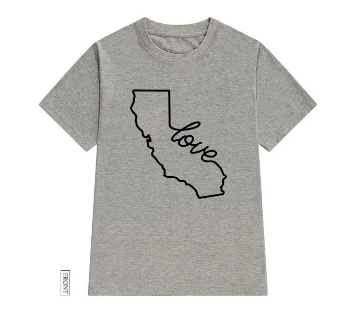 Футболка California Love для женщин Повседневная хлопковая хипстерская забавная