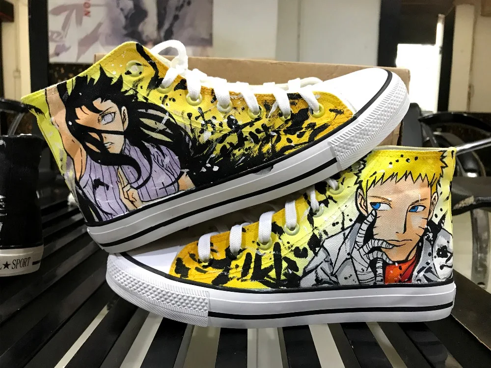 Высокая-Q Мужская Аниме Cos Наруто Uzumaki Naruto Саске 3D пары тапочек холст шнурки для ботинок обувь на подошве