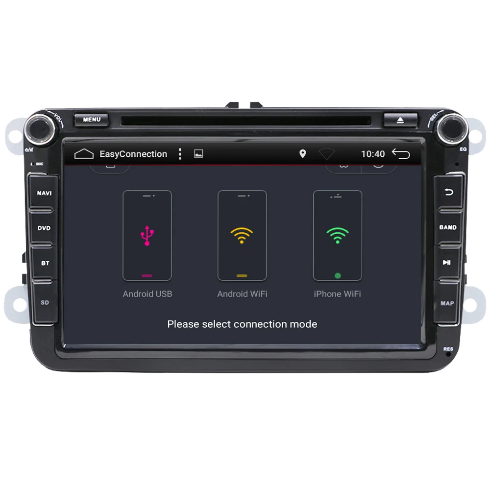 Eunavi 8 'ƈ Din Android 1 автомобильный dvd плеер для VW GOLF 6 Polo Bora JETTA B6 PASSAT Tiguan 4G wifi 2Din Радио