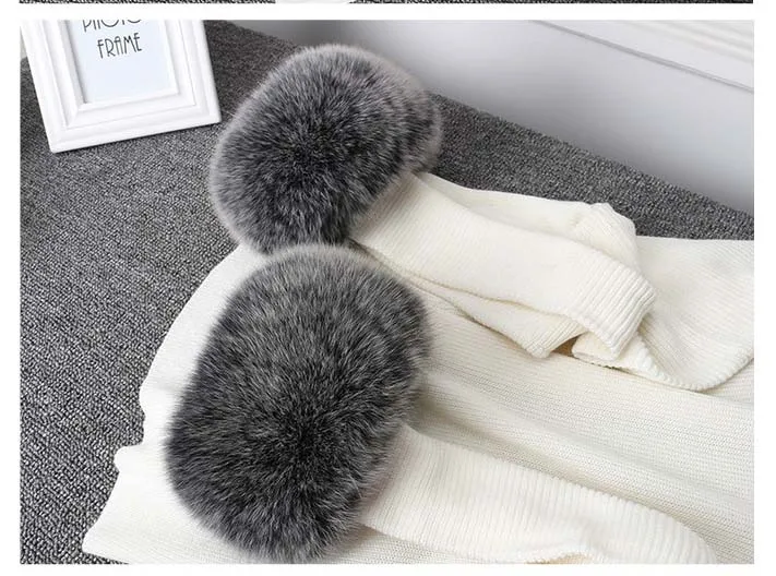 frosted black Ms. MinShu 14 см Настоящий Лисий мех манжеты натуральный Лисий рукава с мехом для женщин пальто Теплые рукава куртка воротник из лисьего меха манжеты - Цвет: frosted black