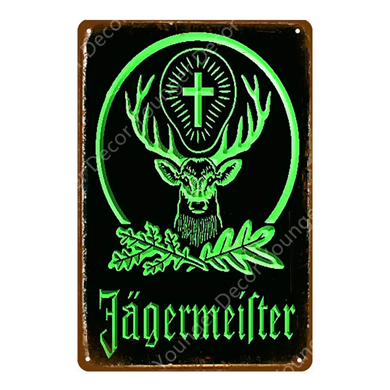 Jagermeister голова оленя металлический плакат Jager бомбы винная тарелка винтажная Настенная Наклейка Паб Бар домашний декор напиток Пиво Виски жестяные знаки