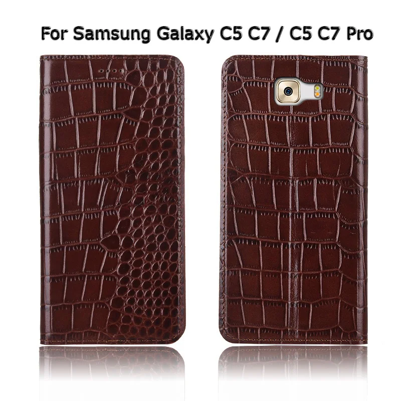 Чехол для телефона с крокодиловой текстурой Samsung Galaxy C5 C7 C8 C9 Pro C10 флип-чехол из