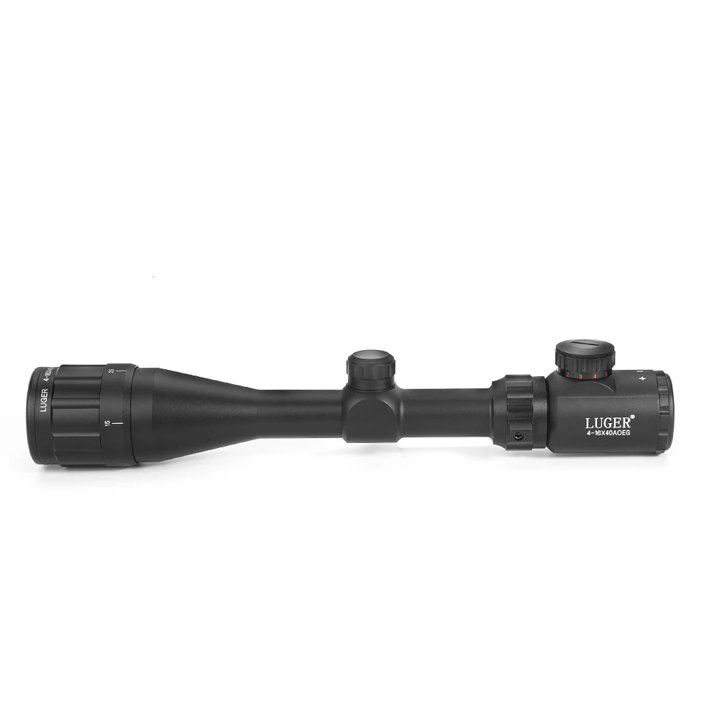 Охотничий оптический прицел LUGER 4 16X40 AOE тактический с зеленой и красной точкой для