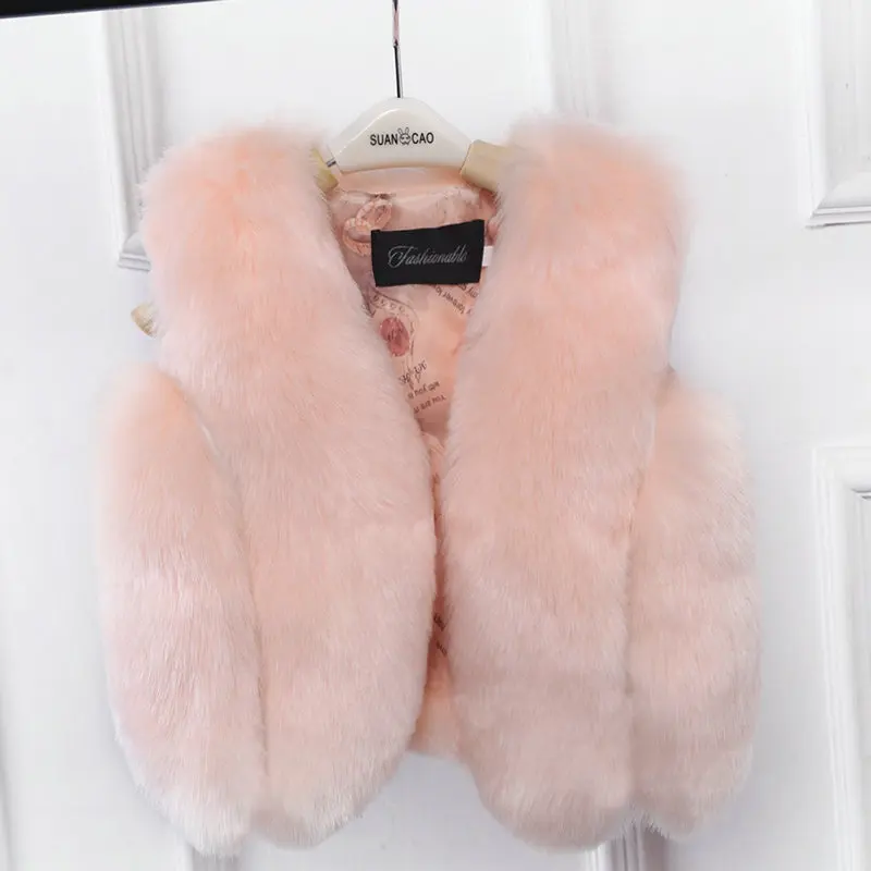 Зимняя верхняя одежда для девочек пальто Осень зима 2017 жилет из искусственного