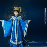 ye wei lan blue princess costume kids costume for childrens day or photography stage performance hanfu princess of wei young