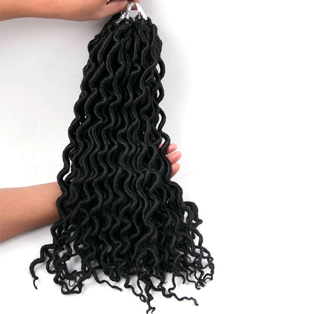 Feibin глубокий Locs плетение косички искусственные локоны в стиле Crochet вьющиеся