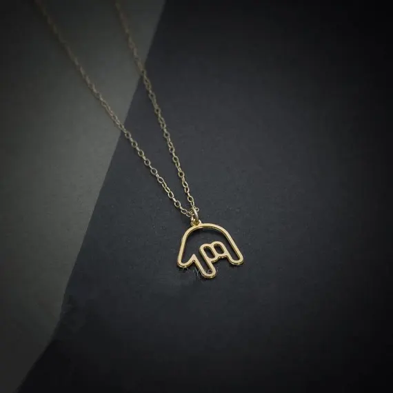 Крошечное ожерелье в виде рулона жеста руки с надписью I Love You простое украшение