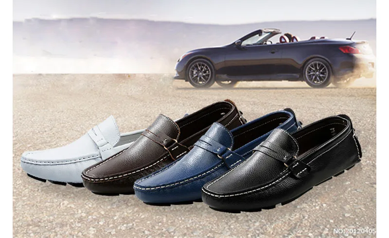 Men Flats 2017 New Best Quality Genuine Leather Casual Shoes Soft Penny Loafers Comfortable Driving Boat Sapatos | Обувь