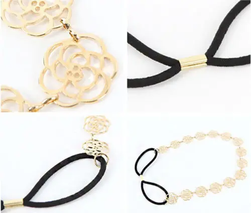 Розы Полые металлические женские милые эластичные аксессуары для волос с
