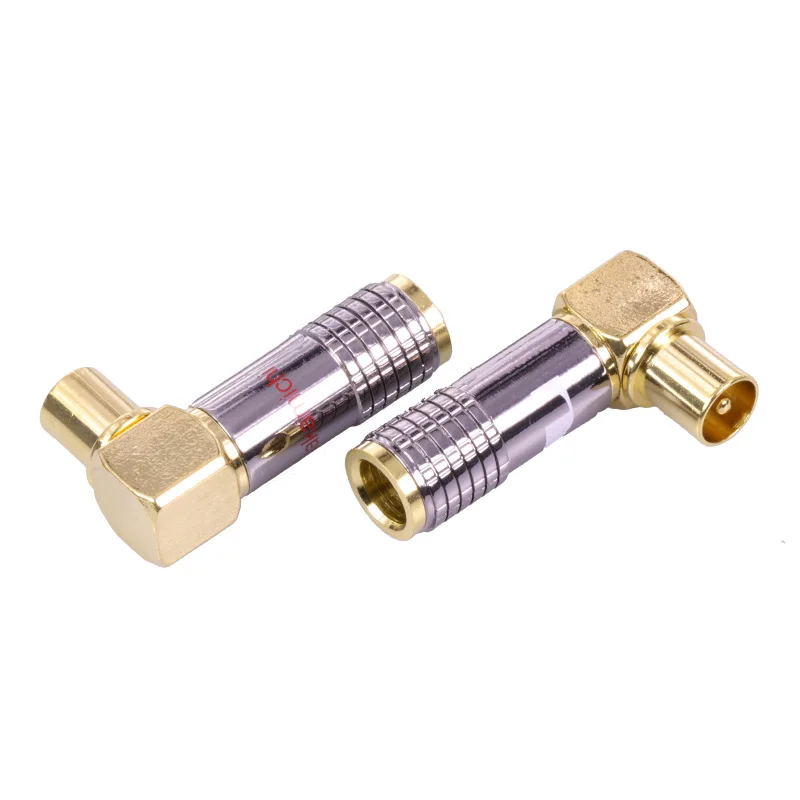 8pcs/4pairs Excellent DVB-T TV PAL Male Plug Right Angle Wire Connector Soldering 90 Degree Elbow | Обустройство дома