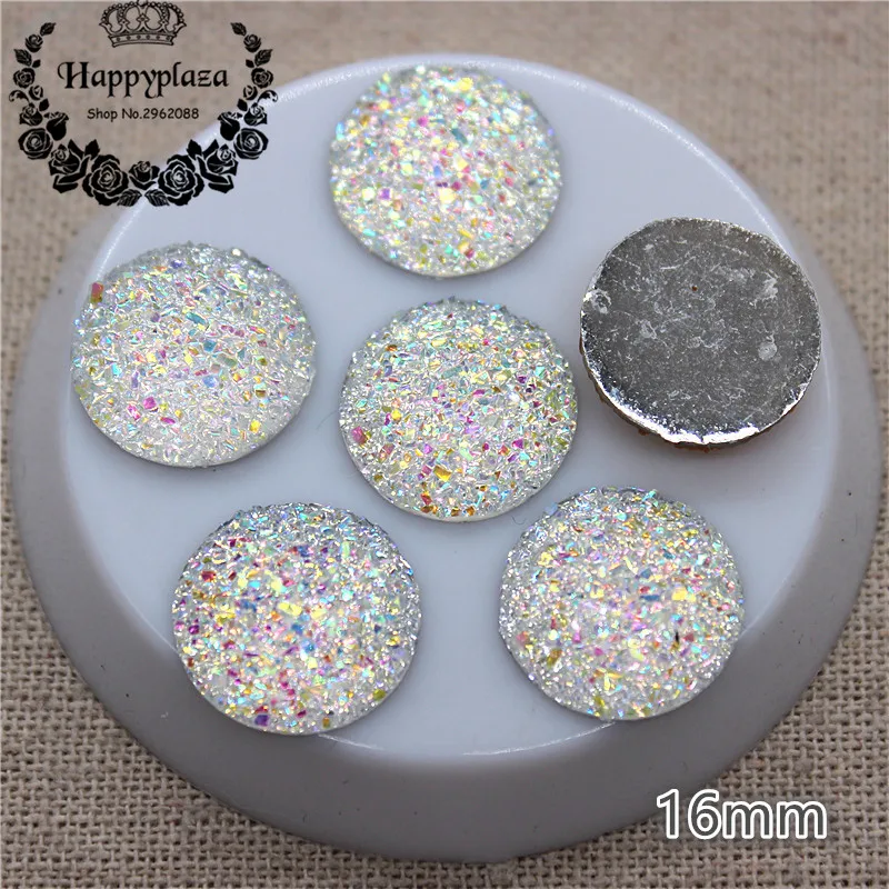 

Круглые прозрачные абразивные кабошоны 16 мм из смолы, 50 шт., аксессуары для рукоделия