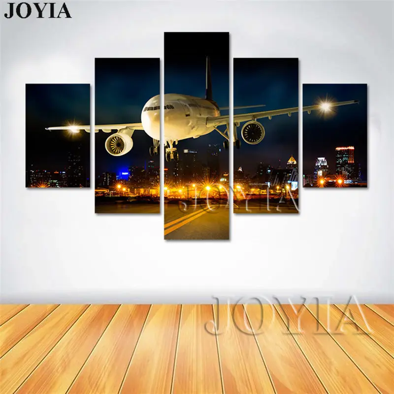 5 шт. холсте самолет настенная живопись Домашний декор современного самолета