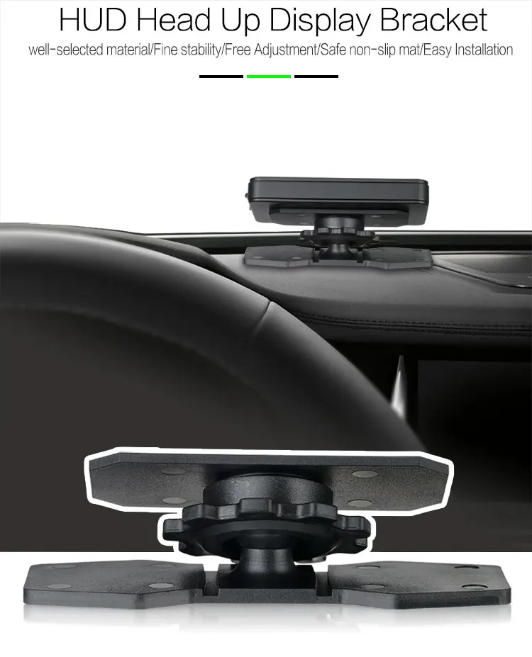 Автомобильный держатель для брекетов HUD с поворотом на 360 градусов-работает для мобильного телефона, gps-навигатора, E-Dog