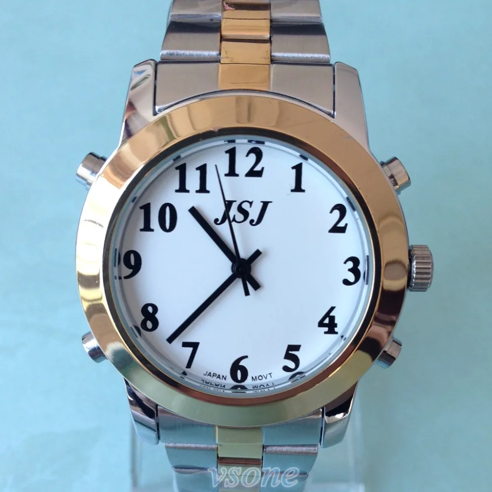 Португальский говорящие часы большой голос для слепых людей кварцевые с