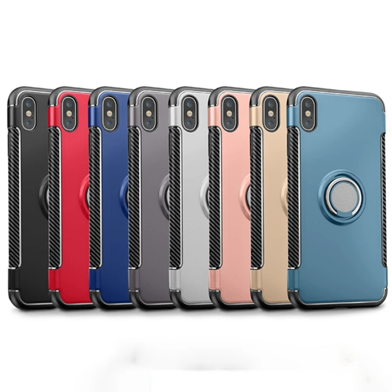 Magnetic Car Holder Phone Case for iPhone 8 plus Cover Finger Ring Stand Coque XR XS Max X 6 7 Full Protect |