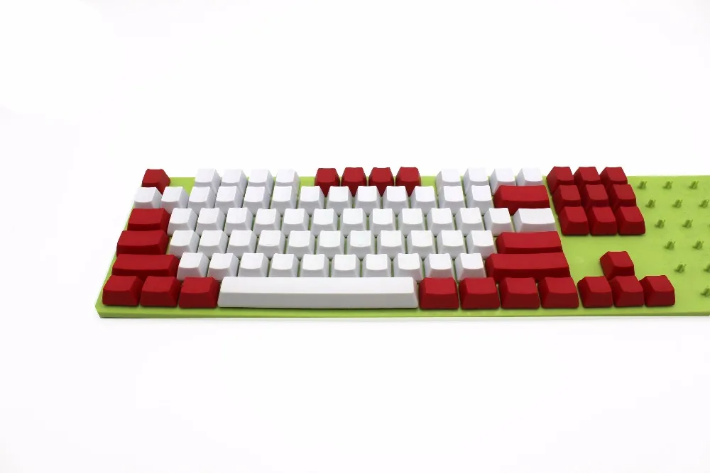 Бело-красные смешанные толстые клавиши YMDK PBT без рисунка ISO ANSI колпачки клавиш OEM