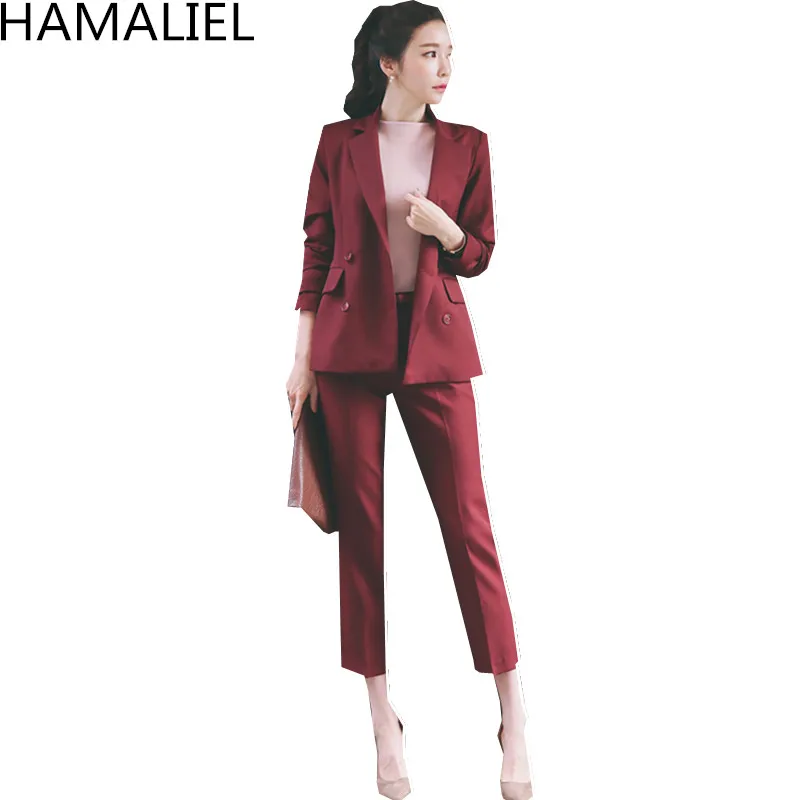 Женский деловой костюм HAMALIEL комплект из двух предметов офисный со штанами