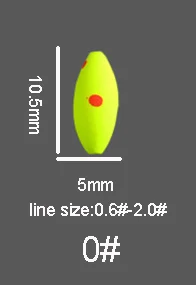size 0 dot 30 шт./лот, высокое качество, флуоресцентный семизвездный поплавок для рыбной ловли, космические бобы, легкое использование, поплавок, оливковый поплавок, мини-поплавок B210 - Цвет: size 0 dot