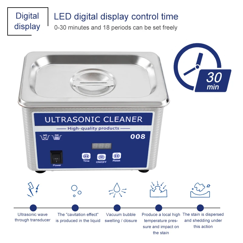 ATWFS Ultra sonic Cleaner Nettoyeur ультразвуковая Чистящая машина для удаления пыли щетка pcb sonic очиститель ювелирных изделий 800 мл 220 в EU plug