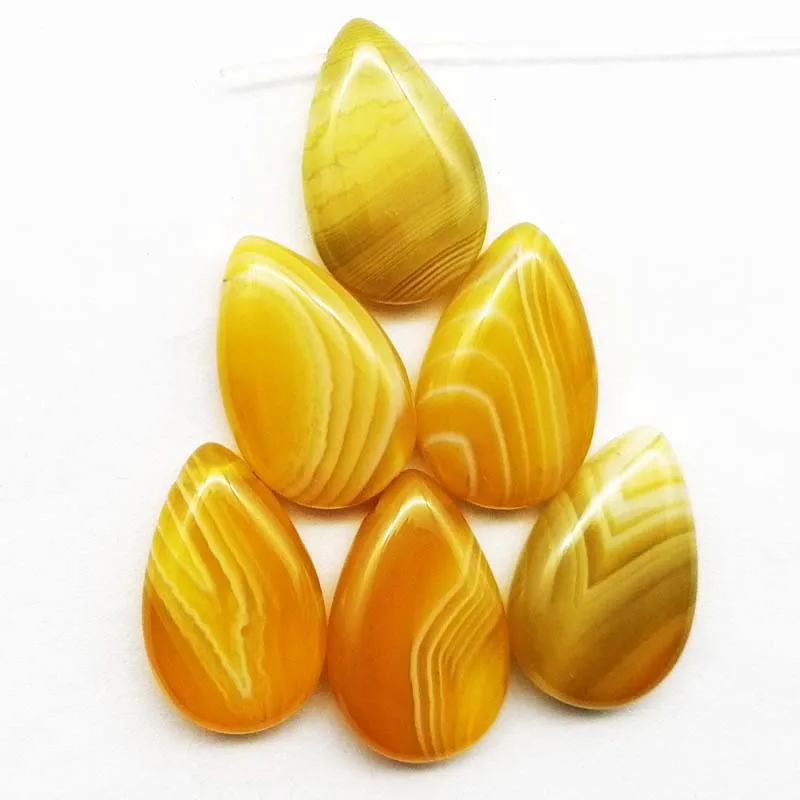 12pcs Natural yellow onyx agates teardrop pendant bead 22x14x6mm yl31305