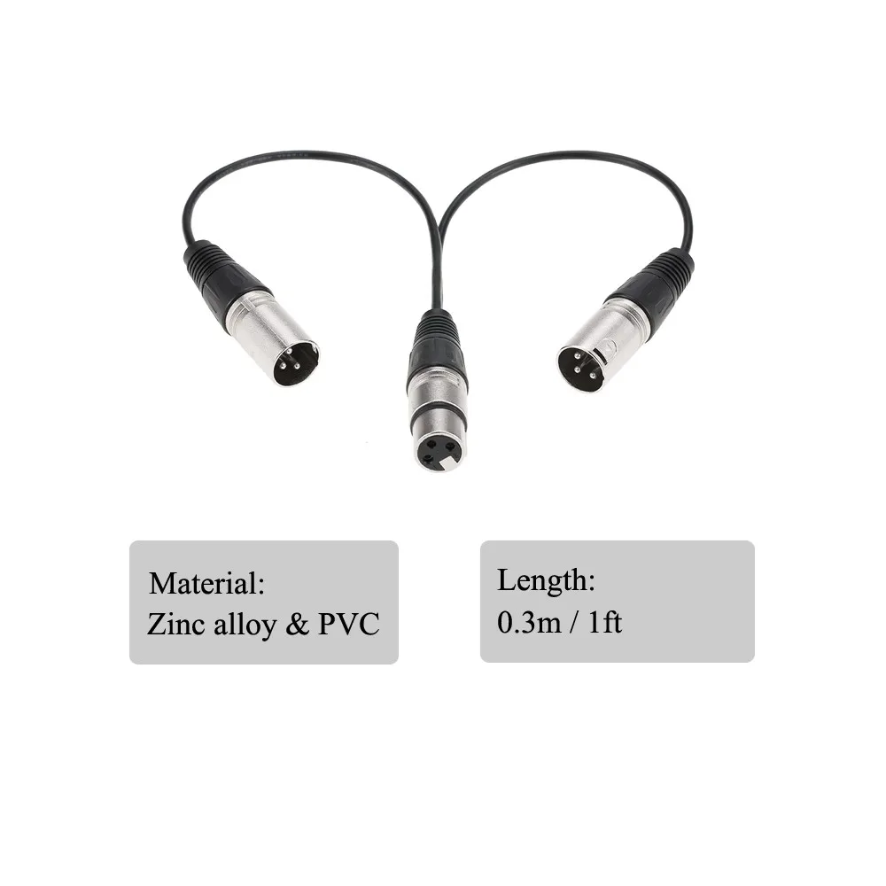 

3pin XLR Female To Dual XLR Male Audio Splitter Microphone Cable 50cm