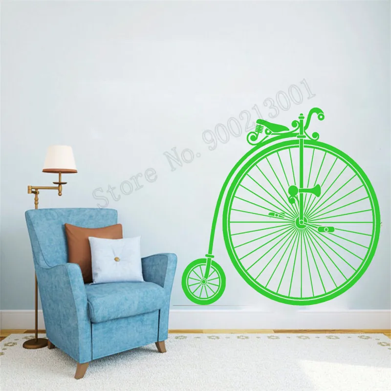 Wall Sticker Penny Farthing Decoration Vinyl Art Removeable Poster Bike Mural Retro Room Beautiful Ornament LY677 | Дом и сад