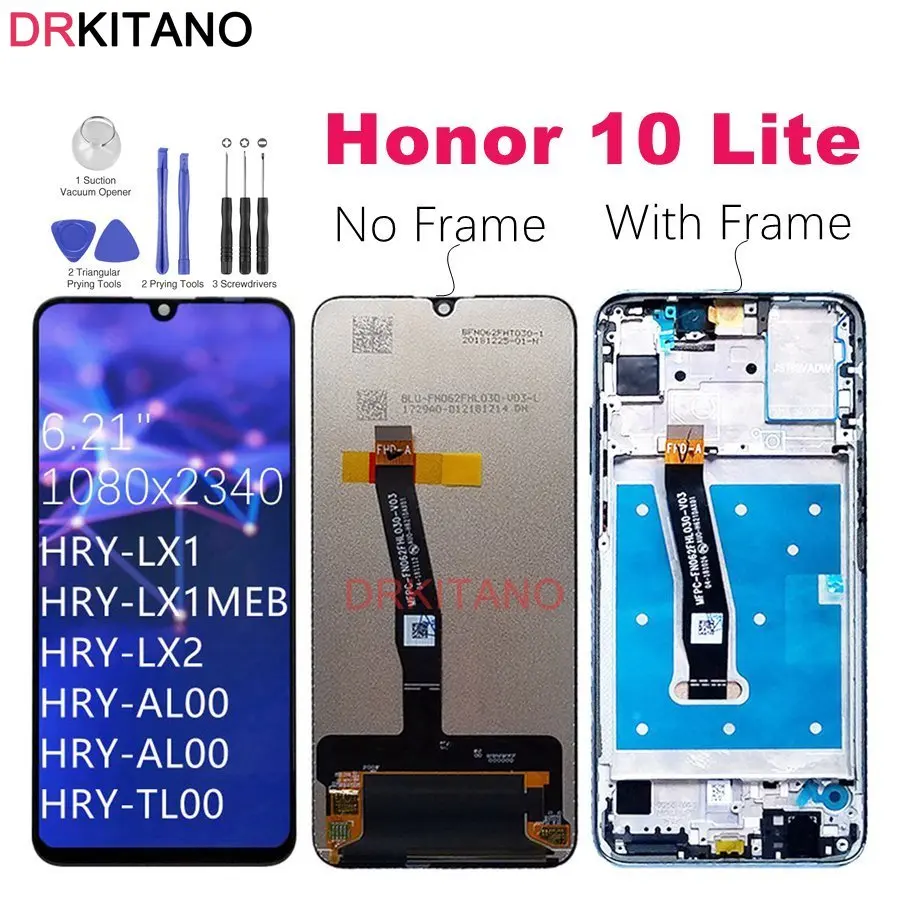 Для huawei Honor 10 Lite, ЖК-дисплей, сенсорный дигитайзер, экран для huawei Honor 10 Lite, ЖК-дисплей Honor10 Lite, HRY LX1, LX2, замена