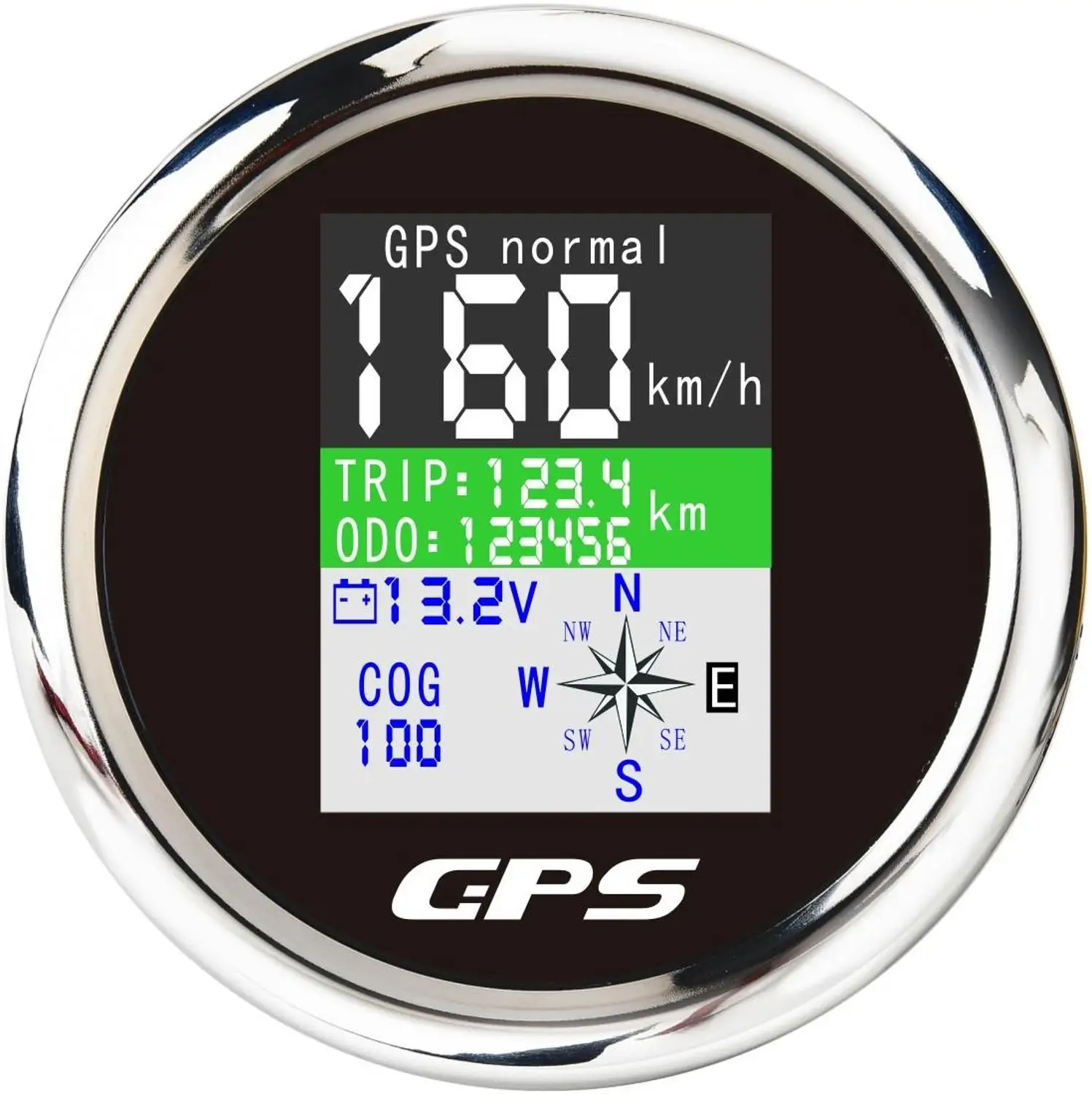 316 Stainless Steel GPS Gauge Digital Display IP67 85mm For Marine Boat Yacht