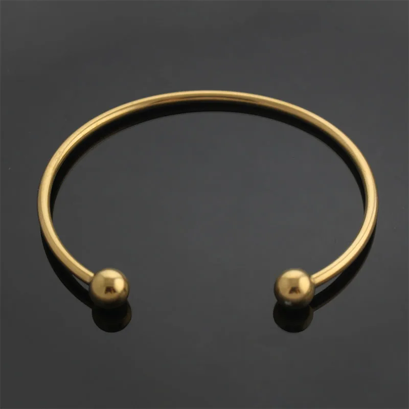 COUYA Newborn bracelets gold color steel bead bracelet jonc argent women carter simple thin fine &amp bangles A10055 | Украшения и