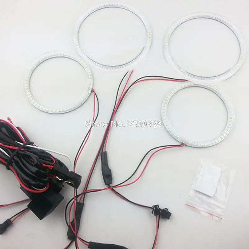 4 шт. супер яркий 7000 к белый 3528 smd led Ангельские Глазки halo Кольца для автомобиля