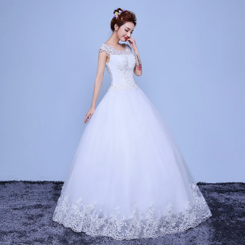 Velnosa High Quality Vestido De Noiva 2016 Korean Style Lace Appliques Beauty Bride Sweetheart Wedding Dress Simple Casamento | Свадьбы и