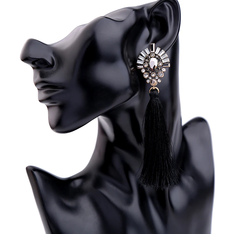 Прозрачные Акриловые Цветочные черные серьги женские ювелирные изделия для ушей