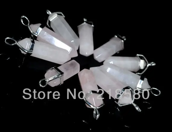 

Hearing Crystal Rose Quartzs Point Pendant Silver Cap PM13082