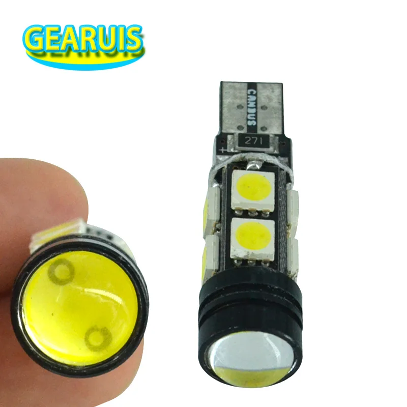 100 шт. светодиодные линзы большой мощности T10 Canbus 8 SMD 5050 + 1 5 Вт Орлиный глаз мА Spot W5W