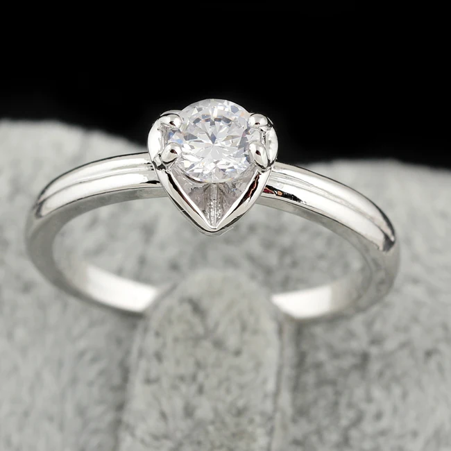 Горячая Мода белый золотой цвет круглый CZ цирконий сердце женский свадебный